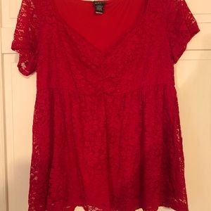 Red Lace Blouse